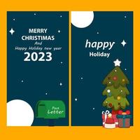 colección de paquete de banner de navidad de vector con elemento de ilustración para el día de navidad natal y feliz año nuevo saludo vacaciones de bienvenida
