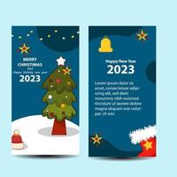 colección de paquete de banner de navidad de vector con elemento de ilustración para el día de navidad natal y feliz año nuevo saludo vacaciones de bienvenida