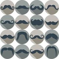 Moustaches set. Design elements.Seamless pattern. vector