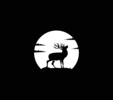 deer moon, deer logo vector illustration