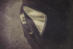 Car in Rain Macro Retro photo