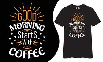 diseño de camiseta de tipografía de café vector