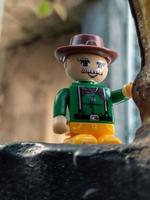 October 2022, Jakarta Indonesia, minifigure toy portrait photo with blur background