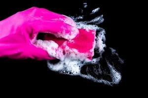 cleaning sponge in foam photo