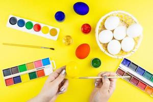 eggs and paint for Easter photo