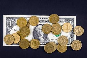 coins and dollar photo
