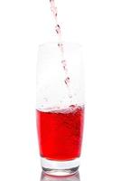 Cherry juice on white background photo
