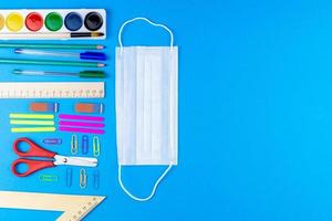 stationery and medical mask photo