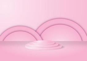 modern minimalist 3d realistic podium pink pastel background photo