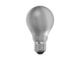 Realistic white light bulb. 3D rendering. Icon on white background photo