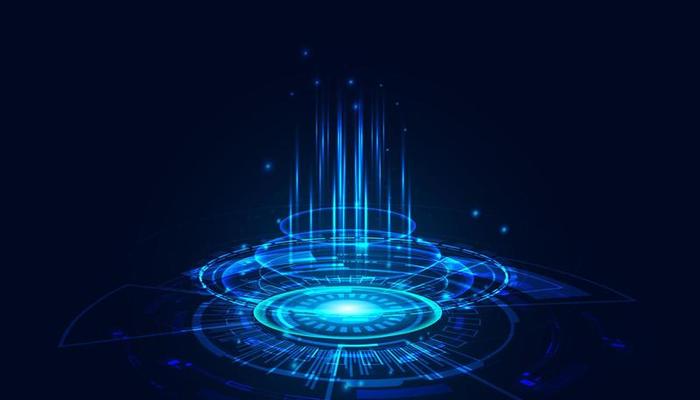 Abstract HUD portals teleports Circle Digital Circuit Concept Light Circle Network Blue Digital hi-tech Background Futuristic Modern.vector illustration.