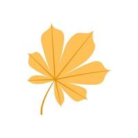 Autumn chestnut leaf. Flat vector illustration.