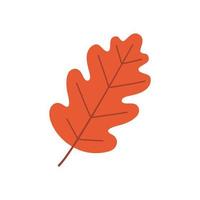 Autumn oak leaf. Flat vector illustration.