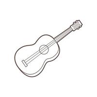 Guitar outline silhouette. Vector linear illustration.