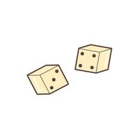 Pair of dice to gamble in retro style. Flat vector illustration.