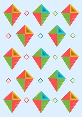 Colorful kite vector wallpaper for graphic design and decorative element