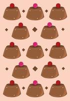 papel tapiz vectorial de pudín de chocolate para diseño gráfico y elemento decorativo vector