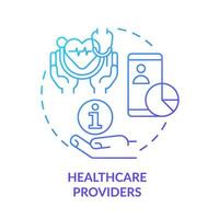 Healthcare providers blue gradient concept icon. Big data application abstract idea thin line illustration. Electronic health records. Isolated outline drawing. vector