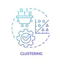 Clustering blue gradient concept icon. Data mining technique abstract idea thin line illustration. Hierarchical data segmentation. Isolated outline drawing. vector