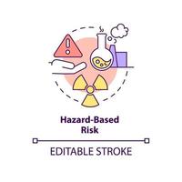 Hazard-based risk concept icon. Risk type abstract idea thin line illustration. Unsafe condition. Potential danger source. Isolated outline drawing. Editable stroke. vector