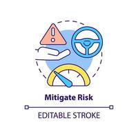 Mitigate risk concept icon. Risk management step abstract idea thin line illustration. Controlling business operations. Isolated outline drawing. Editable stroke. vector