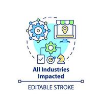 All industries impacted concept icon. Why digital first mindset is essential abstract idea thin line illustration. Isolated outline drawing. Editable stroke. vector