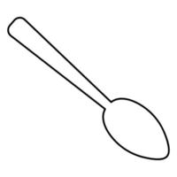 Spoon for food. Sketch. Tool for eating. Vector illustration. Doodle style. The cutlery consists of a handle and a scoop. Dinner spoon. A necessary item for serving a dinner table.