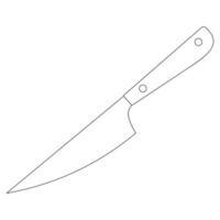 Kitchen knife. The device consists of a handle and a blade. Sketch. A sharp tool used for cooking. vector