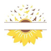 Beautiful and natural sunflower illustration vector