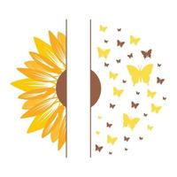 Beautiful and natural sunflower illustration vector