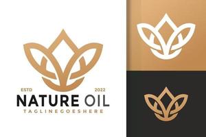 Nature Oil Essential Logo Design, brand identity logos vector, modern logo, Logo Designs Vector Illustration Template