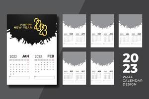 2023 new year clean modern vertical calendar template design vector