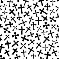 Cross crucifix seamless vector pattern background