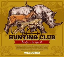 Vector hunting club open season sketch poster