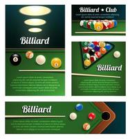 Billiard sport club and poolroom banner template vector