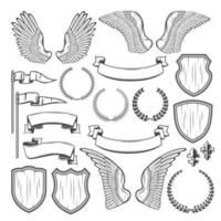 Heraldic element for medieval badge, crest design vector