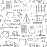 Mathematics seamless pattern, math background vector