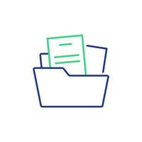 open folder icon. Folder with documents vector