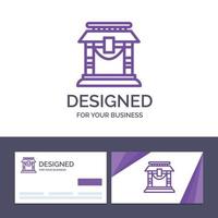 Creative Business Card and Logo template Door Bridge China Chinese Vector Illustration