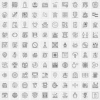 100 iconos de negocios para web y material impreso vector