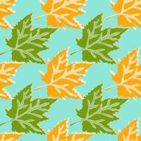 Abstract oak leaves seamless pattern. Maple foliage backdrop. vector