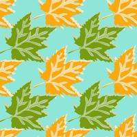 Abstract oak leaves seamless pattern. Maple foliage backdrop. vector