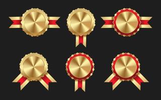 Luxury Gold Medal badge collection set vector