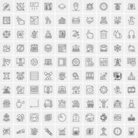 100 iconos de negocios para web y material impreso vector