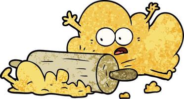 Funny cartoon dough with rolling pin vector