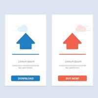 Arrow Up Upload  Blue and Red Download and Buy Now web Widget Card Template vector