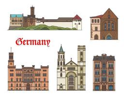 alemania edificios de zittau y eisenach wartburg vector