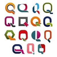 Letter Q icon for business identity alphabet font vector