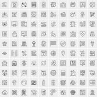 100 iconos de negocios para web y material impreso vector