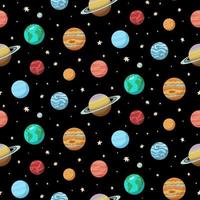 sistema solar planetas espacio de patrones sin fisuras. backgroung para paquete, medios sociales, textil, papel pintado, papel de regalo vector